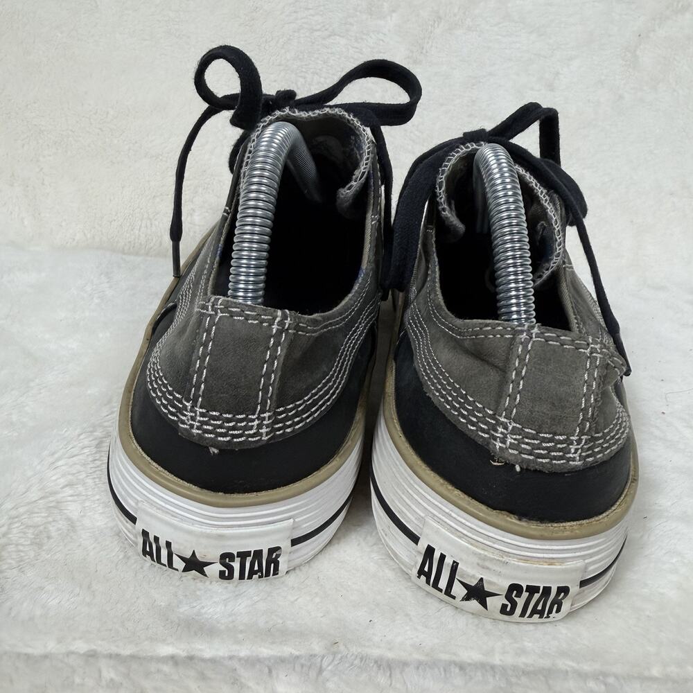 Converse All Star Leather Duck Boot Low Top Sneakers Black Gray Mens 9/Womens 11 - Picture 4 of 14